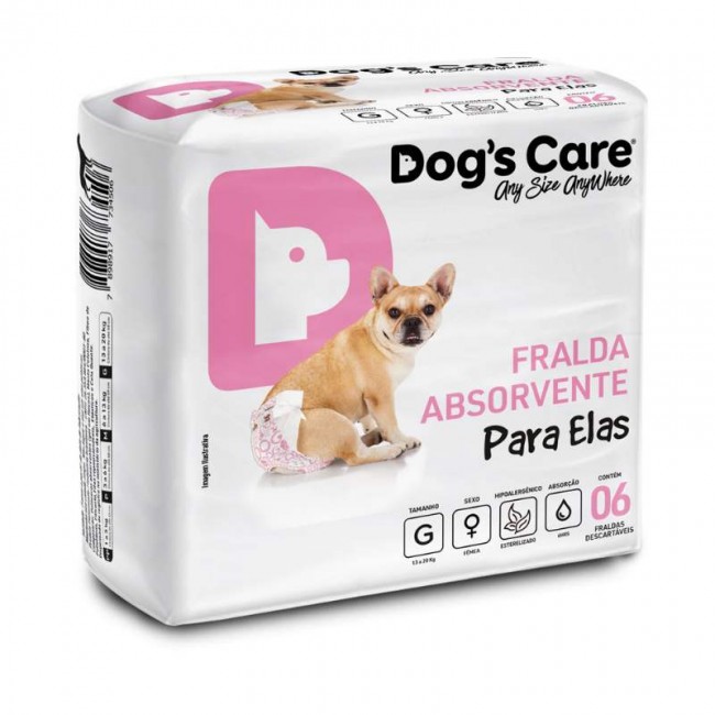 FRALDA FEMEA DOGS CARE GRANDE C/6UN