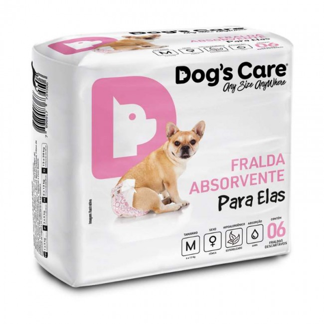 FRALDA FEMEA DOGS CARE MEDIO C/6UN