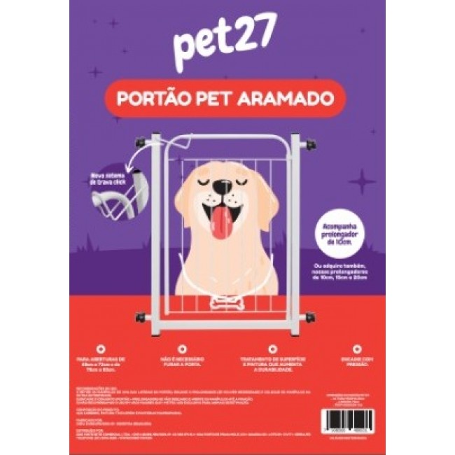 PORTAO ARAMAD POWERPETS C/ALON 76X70 BCO